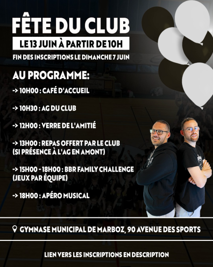 AG et fête du club - RDV le 13 juin