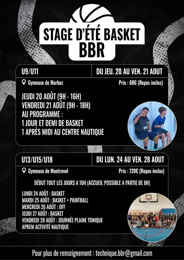 Stages été 2026 de U9 à U18 !